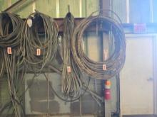 (2) BUNDLES OF PAINT SPRAY HOSE & BUNDLE OF ELECTRIC POWER CABLE SUPPORT EQUIPMENT