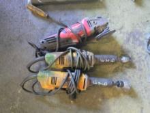 (2) DEWALT ELECTRIC DIE GRINDERS & MILWAUKEE ELECTRIC RIGHT ANGLE GRINDER SUPPORT EQUIPMENT