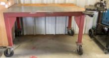 Rolling Steel Table With 5" Vice OFFSITE