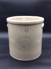 8 Gal Stoneware Crock Front Lowell Pottery Co.