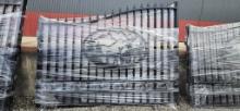 20' Bi-Parting Wrought Iron Gate w/ Deer/Elk Art