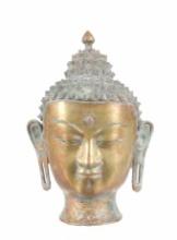Introspective Indian Buddha Head Sculpture c1950s