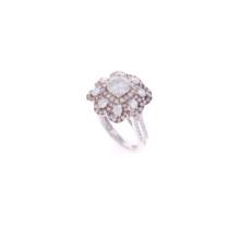 Elegant Floral 2.73ct Diamond 18k White Gold Ring