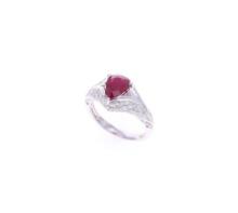 GIA RARE Burmese Ruby VS2 Diamond Platinum Ring