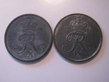 Foreign Coins: Denmark 1952 & 1962 5 Ores