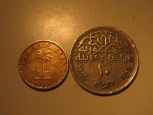 Foreign Coins: 1937 Liberia 1/2 Cent & 1984 Morocco 10 Kurus