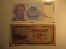 Foreign Currency: 1978 Yugoslavia 20 & 1993 500,000 Dinaras