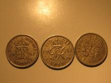 Foreign Coins: 1947, 51 & 55 Great Britain 6 Pences