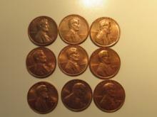 US Coins: 9xBU/Clean 1970-S pennies