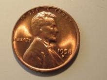 US Coins: 1xBU/Clean 1958 -D Wheat penny