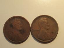 US Coins: 2x1914 Wheat Pennies