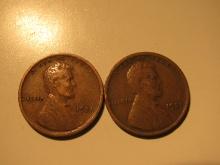 US Coins: 2x1921 Wheat pennies