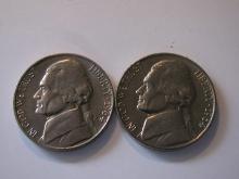 US Coins: 2x1964 BU/Clean 5 Cents