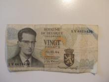 Foreign Currency:  1964 Belgium 20 Francs