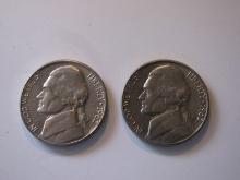 US Coins: 2x1962-D BU/Clean 5 Cents