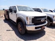2019 FORD F550 FLATBED TRUCK, 127K MILES ON METER,  6.8L GAS, A/M, A/C, C/C