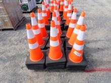 PALLET WITH (50) ORANGE HWY CONES WITH REFLECTORS