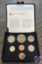 1980 Canadian Uncirculated Coin Set in Red Leather Case