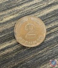 1965 German 2 pfennig coin