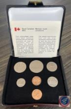 1977 Canadian Uncirculated Coin Set in Red Leather Case