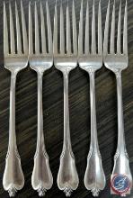 (5) sterling silver forks