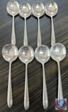 (8) sterling silver soup spoons