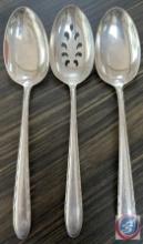 (3) sterling silver large spoons