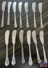 (13) sterling silver butter knives