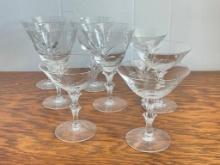 Two Sets of 4 Barware Glasses