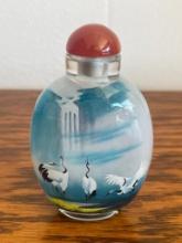 Decorated Small Glass Bottle