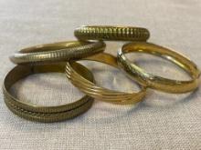 Group of 5 Vintage Silver Tone Bracelets
