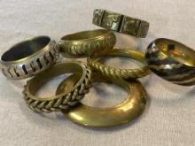 Group of 7 Gold Tone Bracelets