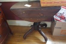 DROP LEAF ANTIQUE TABLE WITH SOME DAMAGE