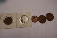 1906 CANADA ONE CENT 1912 CANADA ONE CENT 1916 CANADA HALF PENNY 1940 ONE P