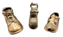 (3) Bronze Baby Shoes