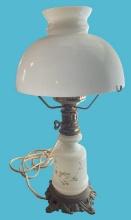 Vintage Milk Glass Table Lamp with Milk