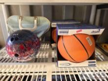 (2) Baden Basketballs & AMF VOLT Bowling Ball with Case