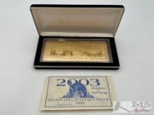 2003 Million Dollar .999 Pure Silver Layered in Pure 24kt Gold Bar, 4ozt