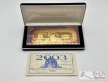 2003 Million Dollar .999 Pure Silver Layered in Pure 24k Gold Bar, 4ozt