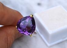 Amethyst Ring in Sterling Silver -- Size 9