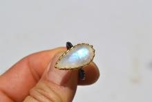 Moonstone Ring in Sterling Silver -- Size 6.5