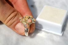 Opal Cluster Ring in Sterling Silver -- Size 7