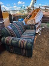 Couch, Wooden Storage, Group of Storage Bins on 2 Pallets