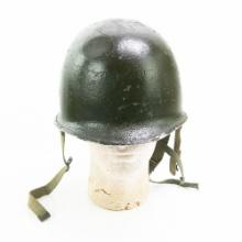 WWII US M1 Helmet-Front Seam,Fixed Bale,Steel Rim