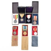 WWII Japanese Cased Medal Lot (7) Rising Sun Russo