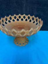 Westmoreland frosted glass lace bowl