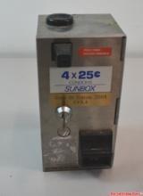 Vintage Coin Operated Sunbox Vending Condom Machine 8" X 5" X 4"