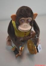 Battery Operated Monkey Cymbal Clapping Toy Made In Japan Vintage Stands Approximately 10" Tall Non-