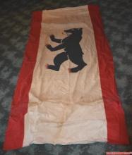 German Bear Flag Banner Prewar Tapestry Measures Approximately 92"x42"