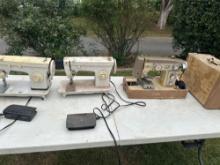3 Singer Sewing Machines For Parts